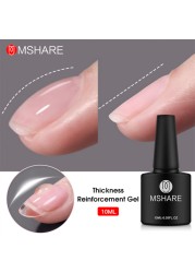 MSHARE Strengthening Gel Self Leveling Builder Nail Apex and C-Curve Builder Reinforcement Alignment Base Top Soak Off 10ml in Bottle