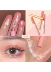 Diamond Glitter Eyeshadow Eye Liner Gel Pencil Makeup Liner Long Lasting Matte Pink Silkworm Champagne Gold Eyeliner Pen