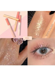 Diamond Glitter Eyeshadow Eye Liner Gel Pencil Makeup Liner Long Lasting Matte Pink Silkworm Champagne Gold Eyeliner Pen