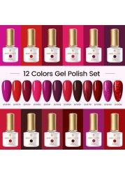 Born Pretty Nail Gel Polish Set Soak Off UV LED Gel 7ml Hybrid Semi Permanent Varnish Nail Art Gel Kit Top Coat Gel Manciuring