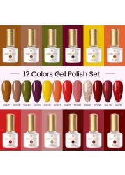 Born Pretty Nail Gel Polish Set Soak Off UV LED Gel 7ml Hybrid Semi Permanent Varnish Nail Art Gel Kit Top Coat Gel Manciuring