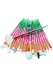 20pcs/set Colorful Swirl Makeup Brush Powder Eyeshadow Blush Blending Beauty Foundation Cosmetic Tools