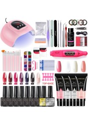 Nail Set With Nail Lamp Nail Dryer Manicure Drill Machine Manicure Set Kit Polygels Nail Gel Polish Set Soak Off Nail Art Tools Kits