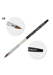 1pc Kolinsky Sable Acrylic Brush UV Gel Carving Brush Pen Liquid Powder DIY Nail Drawing Flat Round Red Wood Nail Art Brush