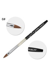 1pc Kolinsky Sable Acrylic Brush UV Gel Carving Brush Pen Liquid Powder DIY Nail Drawing Flat Round Red Wood Nail Art Brush