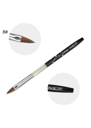 1pc Kolinsky Sable Acrylic Brush UV Gel Carving Brush Pen Liquid Powder DIY Nail Drawing Flat Round Red Wood Nail Art Brush