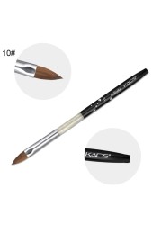 1pc Kolinsky Sable Acrylic Brush UV Gel Carving Brush Pen Liquid Powder DIY Nail Drawing Flat Round Red Wood Nail Art Brush