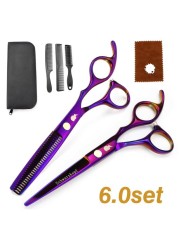 New Professional Hairdressing Scissors, Hair Cutting Barber Set High Quality Scissors Salon 6.0 inch Multi Color Options