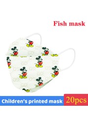 Disney Mickey Stitch Children Kn95 Face Mask 4 Layers Dust-proof Breathable Reusable For Boys Girls Kawaii Ffp2 Mouth Mascarilla