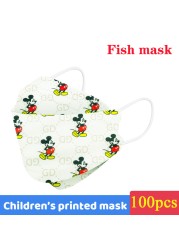 Disney Mickey Stitch Children Kn95 Face Mask 4 Layers Dust-proof Breathable Reusable For Boys Girls Kawaii Ffp2 Mouth Mascarilla