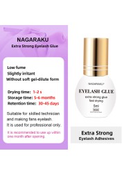 NAGARAKU Eyelash Extension Adhesive Glue Strong Fast No Irritation Mega Volume Lashes Hold Ultra Bonding Long Retain Fast Dry