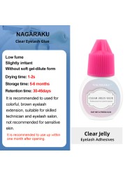 NAGARAKU Eyelash Extension Adhesive Glue Strong Fast No Irritation Mega Volume Lashes Hold Ultra Bonding Long Retain Fast Dry