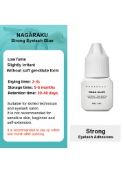 NAGARAKU Eyelash Extension Adhesive Glue Strong Fast No Irritation Mega Volume Lashes Hold Ultra Bonding Long Retain Fast Dry