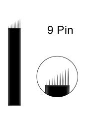 100pcs Black Lamina Microblading Needles 0.18mm U Shape 18 Pins Blades 12 14 16 21 Pin Tattoo Needles For Permanent Makeup Pen