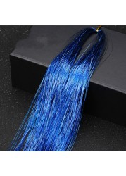 1pc Sparkle Shiny Hair Tinsel Hair Extensions Dazzle Women Hippie For Braiding Headdress Hair Braiding Tools Long 100cm