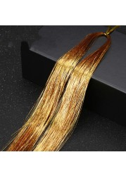 1pc Sparkle Shiny Hair Tinsel Hair Extensions Dazzle Women Hippie For Braiding Headdress Hair Braiding Tools Long 100cm