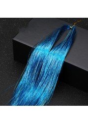 1pc Sparkle Shiny Hair Tinsel Hair Extensions Dazzle Women Hippie For Braiding Headdress Hair Braiding Tools Long 100cm