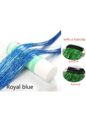 1pc Sparkle Shiny Hair Tinsel Hair Extensions Dazzle Women Hippie For Braiding Headdress Hair Braiding Tools Long 100cm