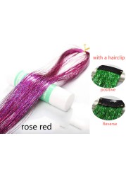 1pc Sparkle Shiny Hair Tinsel Hair Extensions Dazzle Women Hippie For Braiding Headdress Hair Braiding Tools Long 100cm