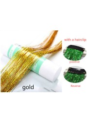 1pc Sparkle Shiny Hair Tinsel Hair Extensions Dazzle Women Hippie For Braiding Headdress Hair Braiding Tools Long 100cm