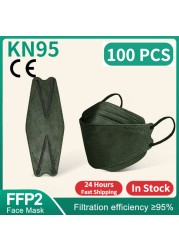 FFP2 Fish Shape KN95 Masks korean mascarilla morandi approved ffp2 kn95 mask homology ada spain ffp2 reusable mask dropship masks