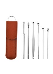 6pcs/set Stainless Steel Ear Wax Ear Cleaning Kit Ear Wax Removal Tools Ear Cleaning Tools