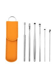 6pcs/set Stainless Steel Ear Wax Ear Cleaning Kit Ear Wax Removal Tools Ear Cleaning Tools