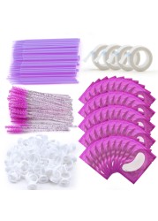 Eyelashes Extension Supplies Lashes Set Micro Brush Tape Glue Ring Eye Pad Disposable Mascara Applicator Eyelashes Tool