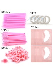 Eyelashes Extension Supplies Lashes Set Micro Brush Tape Glue Ring Eye Pad Disposable Mascara Applicator Eyelashes Tool