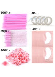 Eyelashes Extension Supplies Lashes Set Micro Brush Tape Glue Ring Eye Pad Disposable Mascara Applicator Eyelashes Tool