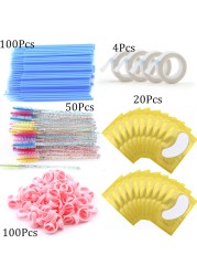 Eyelashes Extension Supplies Lashes Set Micro Brush Tape Glue Ring Eye Pad Disposable Mascara Applicator Eyelashes Tool