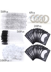 Eyelashes Extension Supplies Lashes Set Micro Brush Tape Glue Ring Eye Pad Disposable Mascara Applicator Eyelashes Tool