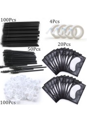 Eyelashes Extension Supplies Lashes Set Micro Brush Tape Glue Ring Eye Pad Disposable Mascara Applicator Eyelashes Tool