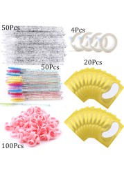 Eyelashes Extension Supplies Lashes Set Micro Brush Tape Glue Ring Eye Pad Disposable Mascara Applicator Eyelashes Tool