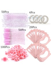 Eyelashes Extension Supplies Lashes Set Micro Brush Tape Glue Ring Eye Pad Disposable Mascara Applicator Eyelashes Tool