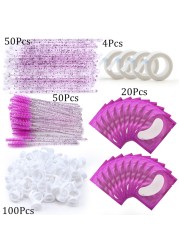 Eyelashes Extension Supplies Lashes Set Micro Brush Tape Glue Ring Eye Pad Disposable Mascara Applicator Eyelashes Tool