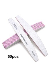 20/25/30/50/75pcs Gray Manicure Acrylic Professional Nail Files 80 100 180 Grit Double Sided Nails Art Tools (7.01 * 1.1in)