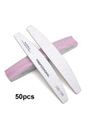 20/25/30/50/75pcs Gray Manicure Acrylic Professional Nail Files 80 100 180 Grit Double Sided Nails Art Tools (7.01 * 1.1in)