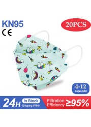 Kn95 Masks Kids fpp2 Approved Mask for Baby Fish Printed Cartoon Mouth Mask KN95 Mascarilla Infantil kf94fan ffp2fan Ninos