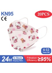 Kn95 أقنعة الاطفال fpp2 المعتمدة قناع للطفل الأسماك المطبوعة الكرتون الفم قناع KN95 Mascarilla Infantil kf94fan ffp2fan Ninos