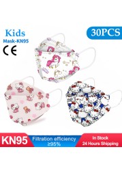 Kn95 Masks Kids fpp2 Approved Mask for Baby Fish Printed Cartoon Mouth Mask KN95 Mascarilla Infantil kf94fan ffp2fan Ninos