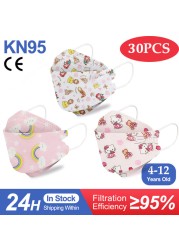 Kn95 Masks Kids fpp2 Approved Mask for Baby Fish Printed Cartoon Mouth Mask KN95 Mascarilla Infantil kf94fan ffp2fan Ninos