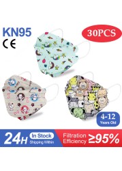 Kn95 أقنعة الاطفال fpp2 المعتمدة قناع للطفل الأسماك المطبوعة الكرتون الفم قناع KN95 Mascarilla Infantil kf94fan ffp2fan Ninos