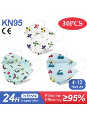 Kn95 Masks Kids fpp2 Approved Mask for Baby Fish Printed Cartoon Mouth Mask KN95 Mascarilla Infantil kf94fan ffp2fan Ninos