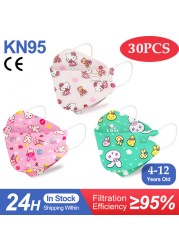 Kn95 Masks Kids fpp2 Approved Mask for Baby Fish Printed Cartoon Mouth Mask KN95 Mascarilla Infantil kf94fan ffp2fan Ninos