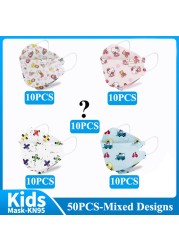 Kn95 Masks Kids fpp2 Approved Mask for Baby Fish Printed Cartoon Mouth Mask KN95 Mascarilla Infantil kf94fan ffp2fan Ninos