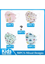 Kn95 Masks Kids fpp2 Approved Mask for Baby Fish Printed Cartoon Mouth Mask KN95 Mascarilla Infantil kf94fan ffp2fan Ninos