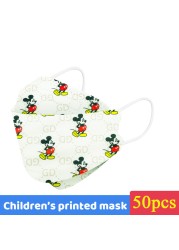 Disney Mickey Kids KN95 Face Mask 4 Layers Dust-proof Respirator Reusable Boys Girls 4-12 Years FFP2 Mouth Mascarilla