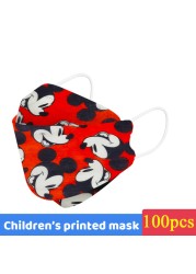 Disney Mickey Kids KN95 Face Mask 4 Layers Dust-proof Respirator Reusable Boys Girls 4-12 Years FFP2 Mouth Mascarilla