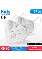 10-100pcs Kids KN95 Mask FFP2 Reusable Mask for Kids Children KN95 Mascarillas Masque Maske FFP2 Mask Respirator Filter